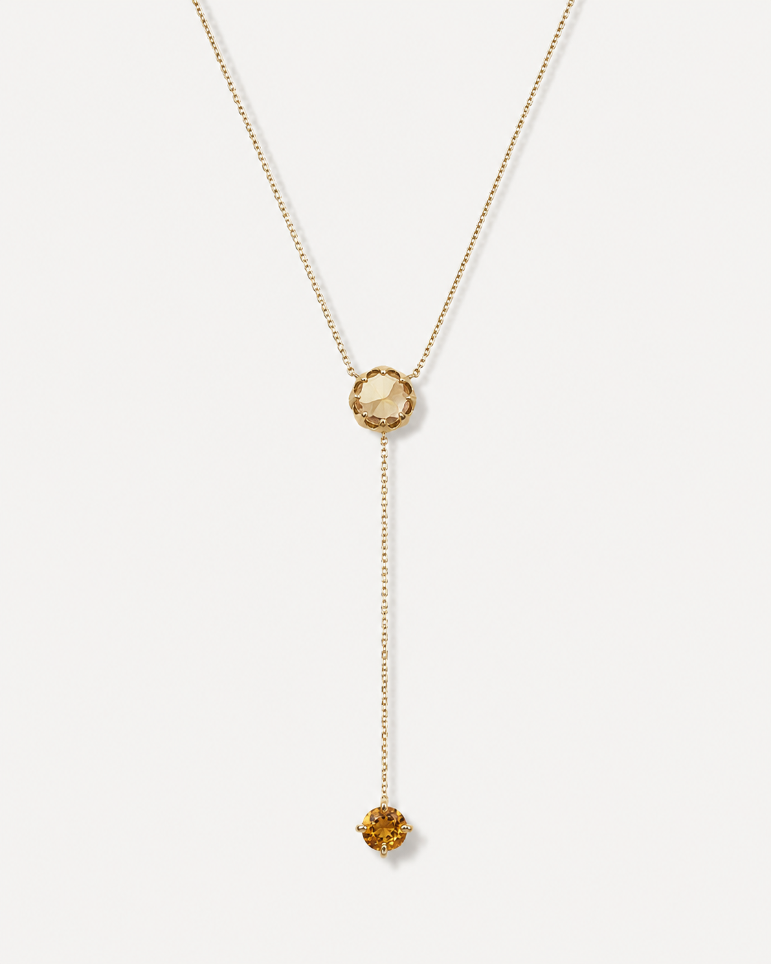Colar Gravatinha Protea em Ouro 18k e Citrino