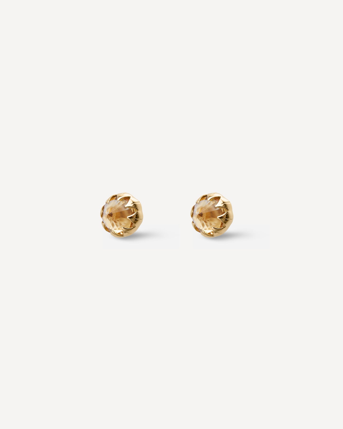 Stud Protea em Ouro 18k e Citrino Pequeno