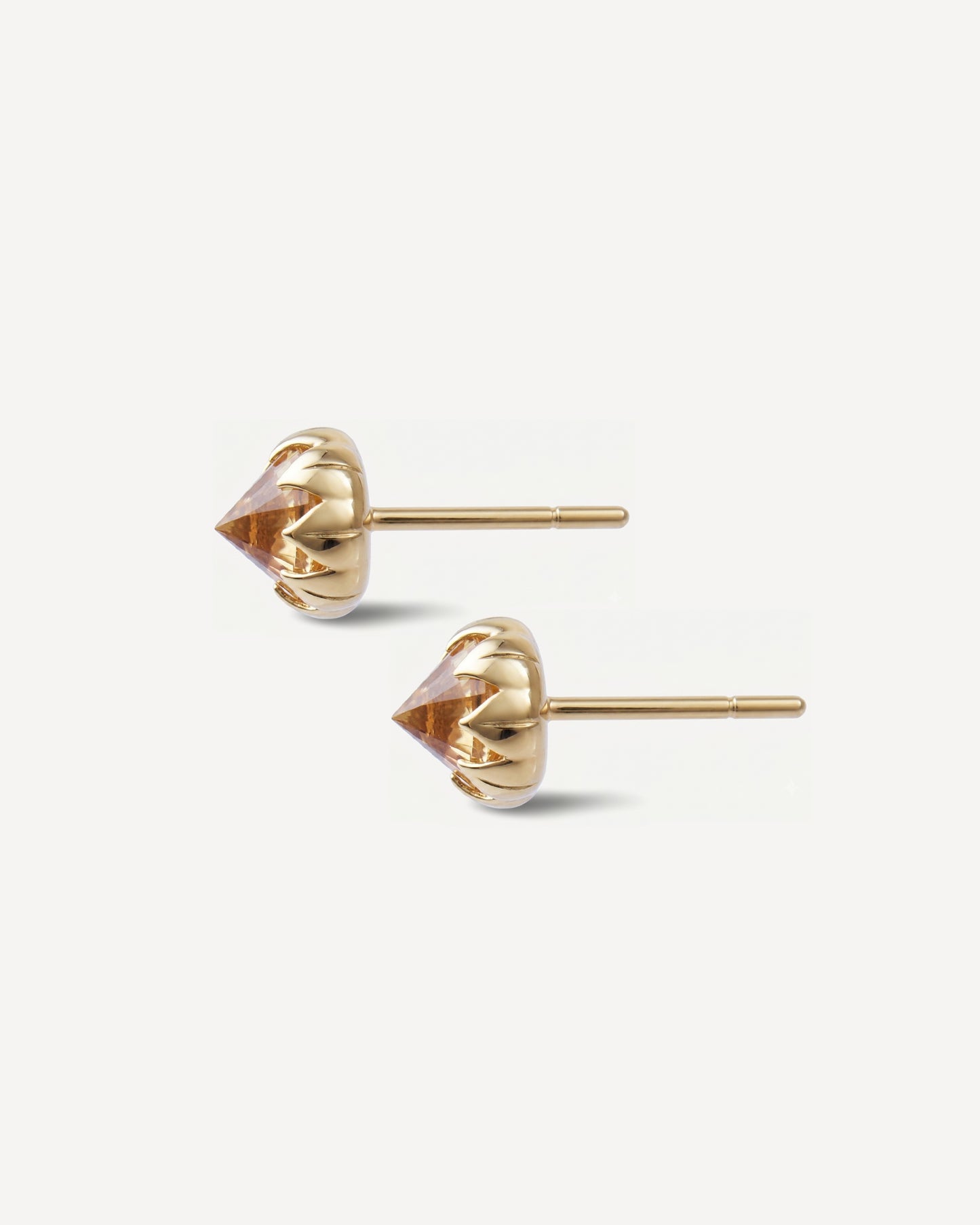 Stud Protea em Ouro 18k e Citrino Pequeno