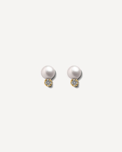 Brinco Pérola e Diamante