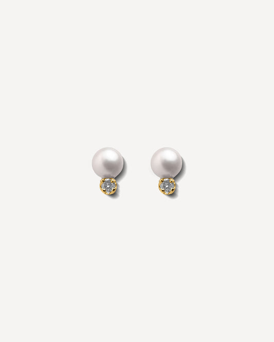 Brinco Pérola e Diamante