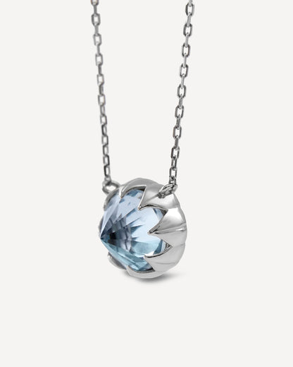 Colar Protea em Ouro Branco 18k e Topázio Sky