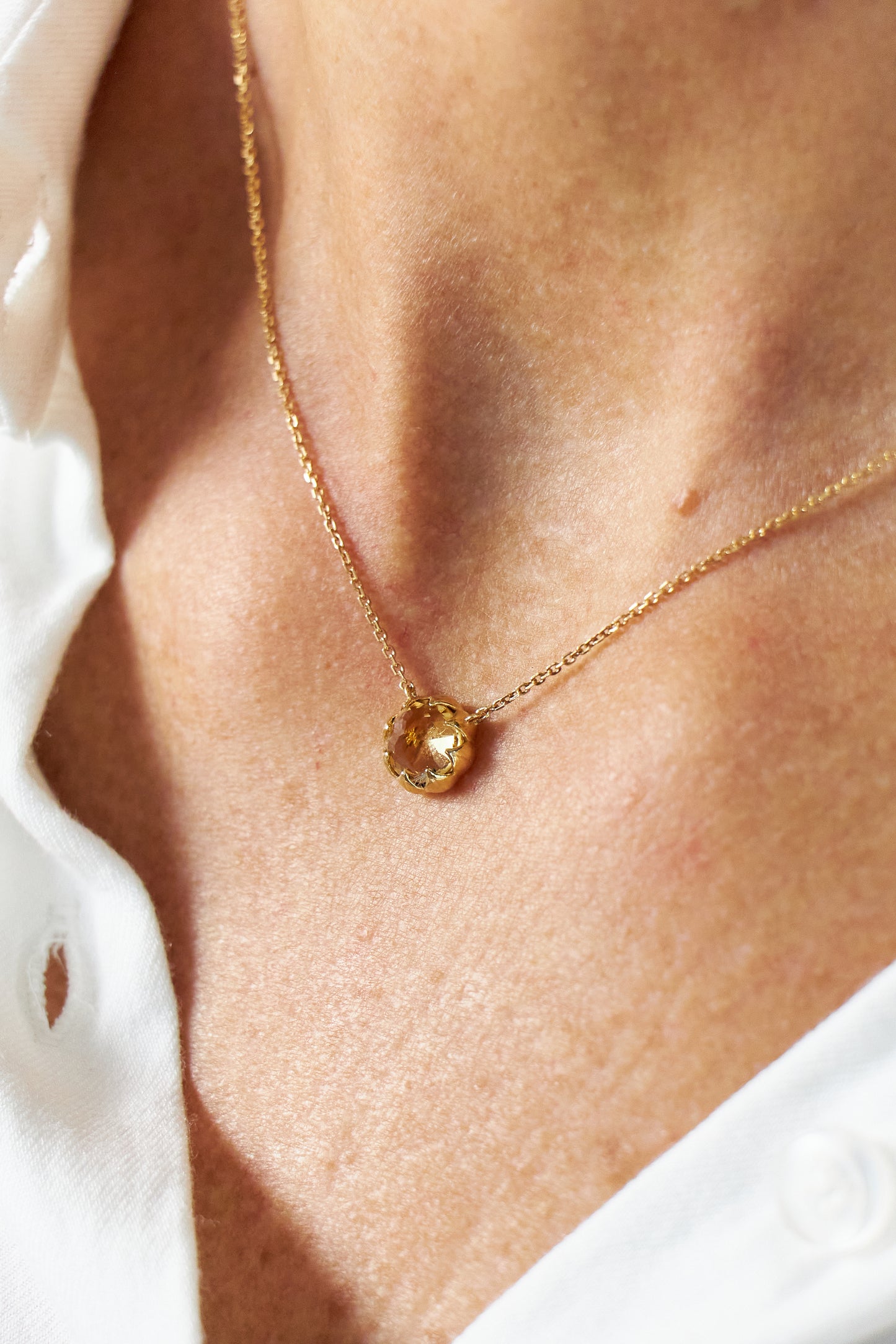 Colar Protea em Ouro 18k e Citrino
