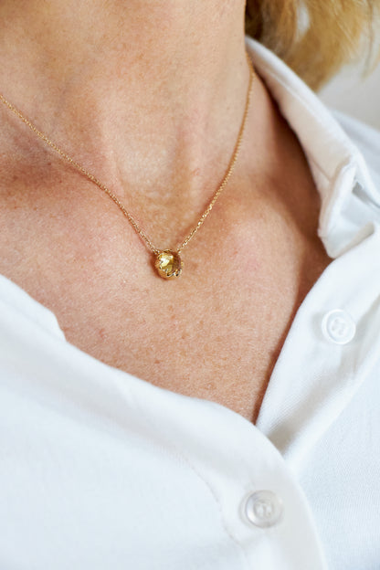 Colar Protea em Ouro 18k e Citrino