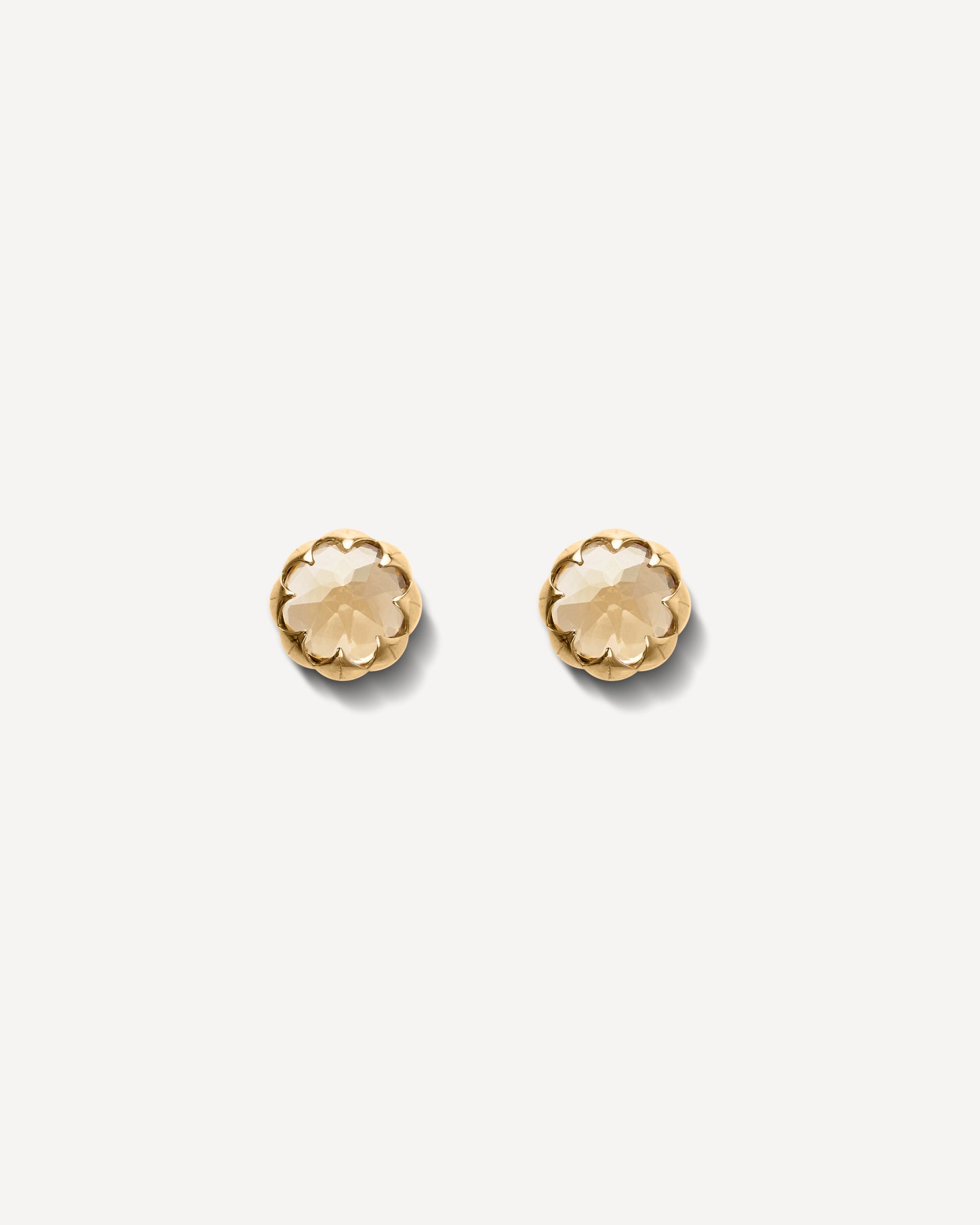 Stud Protea em Ouro 18k e Citrino Grande