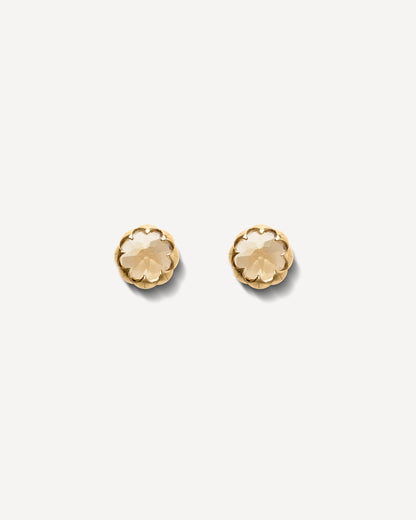 Stud Protea em Ouro 18k e Citrino Grande