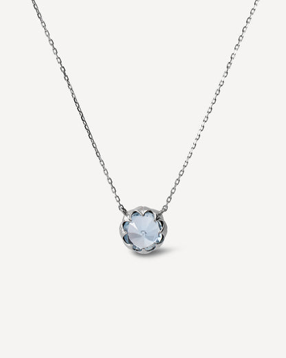 Colar Protea em Ouro Branco 18k e Topázio Sky